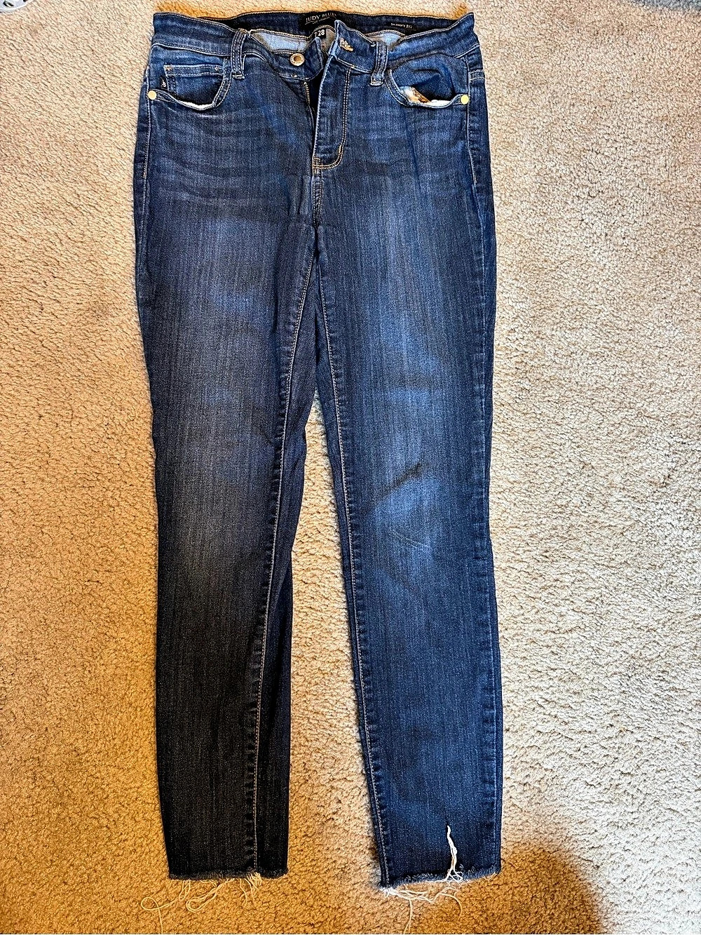 Judy Blue Raw Hem Skinny Denim Jeans Women's Blue Skinny Jeans